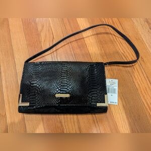 MICHAEL Michael Kors NWT black leather Beverly Oversized Clutch or shoul…